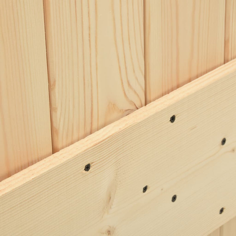 vidaXL tömör fenyőfa tolóajtó fémszerelékszettel 100 x 210 cm