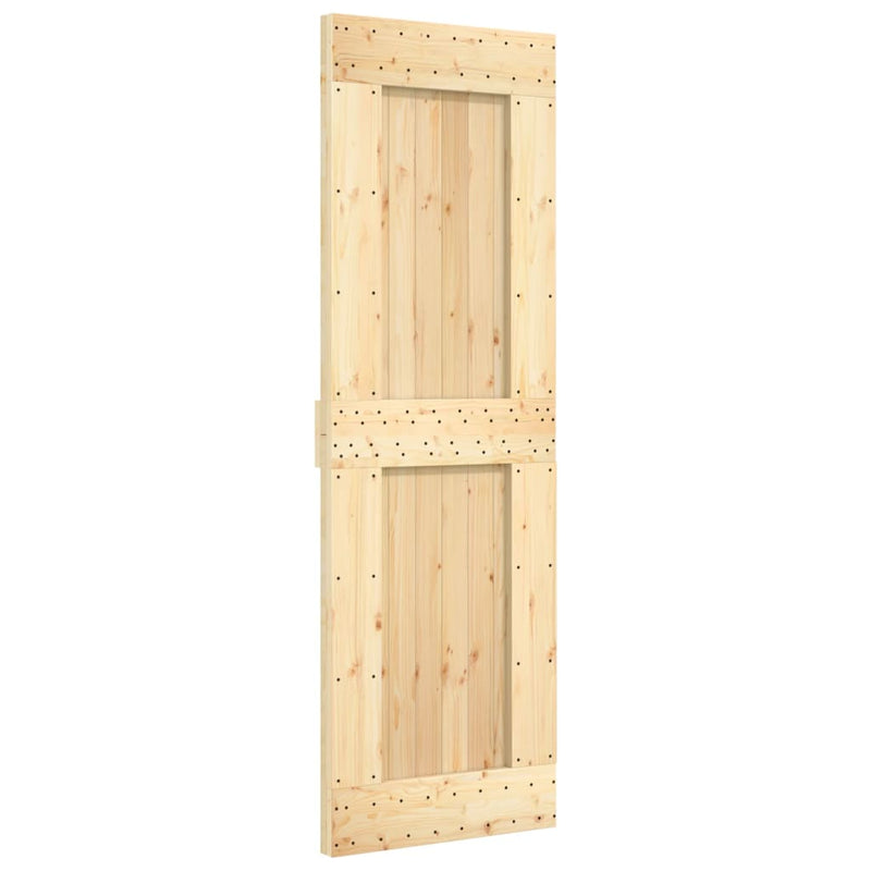 vidaXL tömör fenyőfa tolóajtó fémszerelékszettel 70 x 210 cm