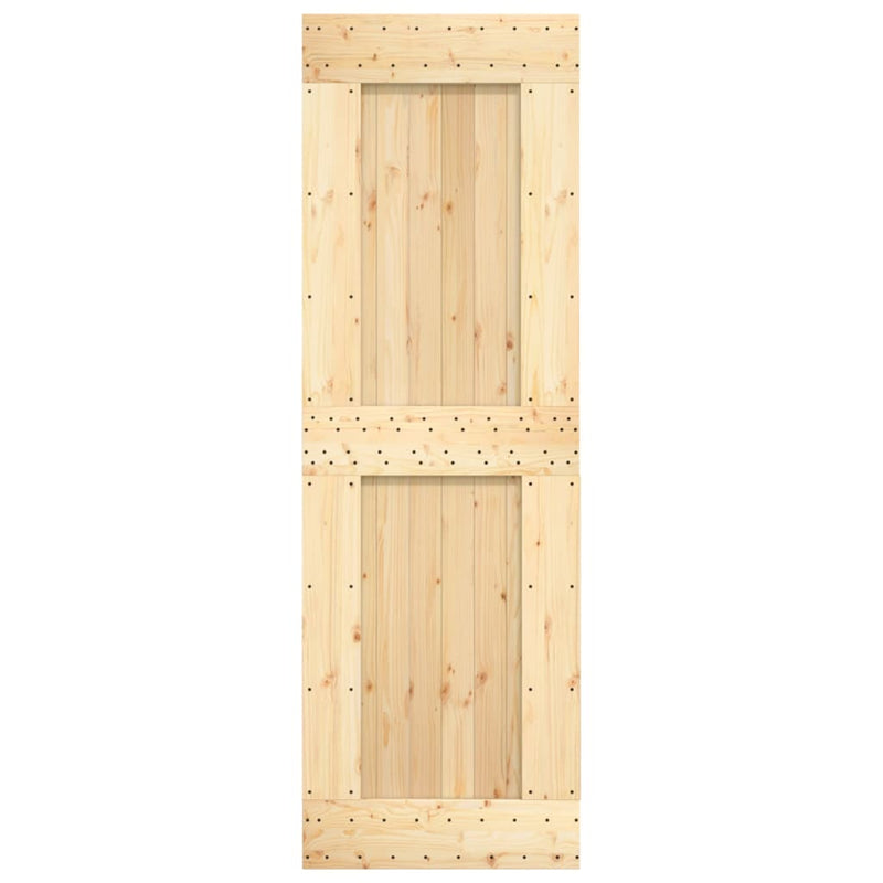 vidaXL tömör fenyőfa tolóajtó fémszerelékszettel 70 x 210 cm