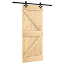 vidaXL tömör fenyőfa tolóajtó fémszerelék szettel 85x210 cm