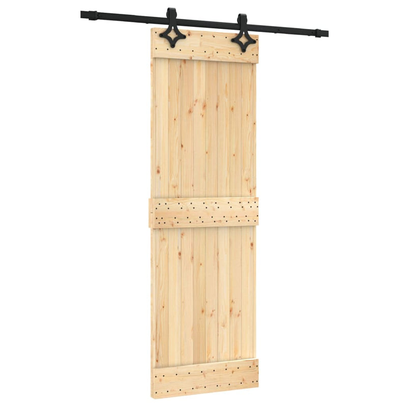vidaXL tömör fenyőfa tolóajtó fémszerelék szettel 70 x 210 cm