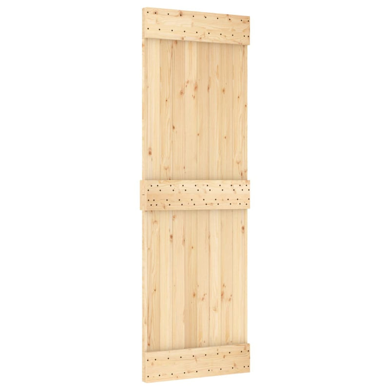 vidaXL tömör fenyőfa tolóajtó fémszerelék szettel 70 x 210 cm