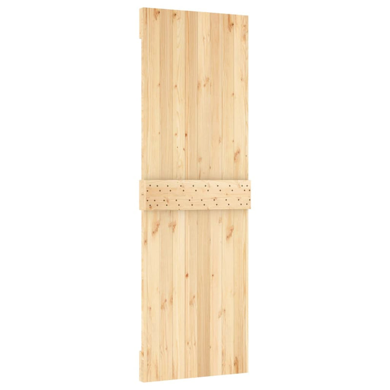 vidaXL tömör fenyőfa tolóajtó fémszerelék szettel 70 x 210 cm