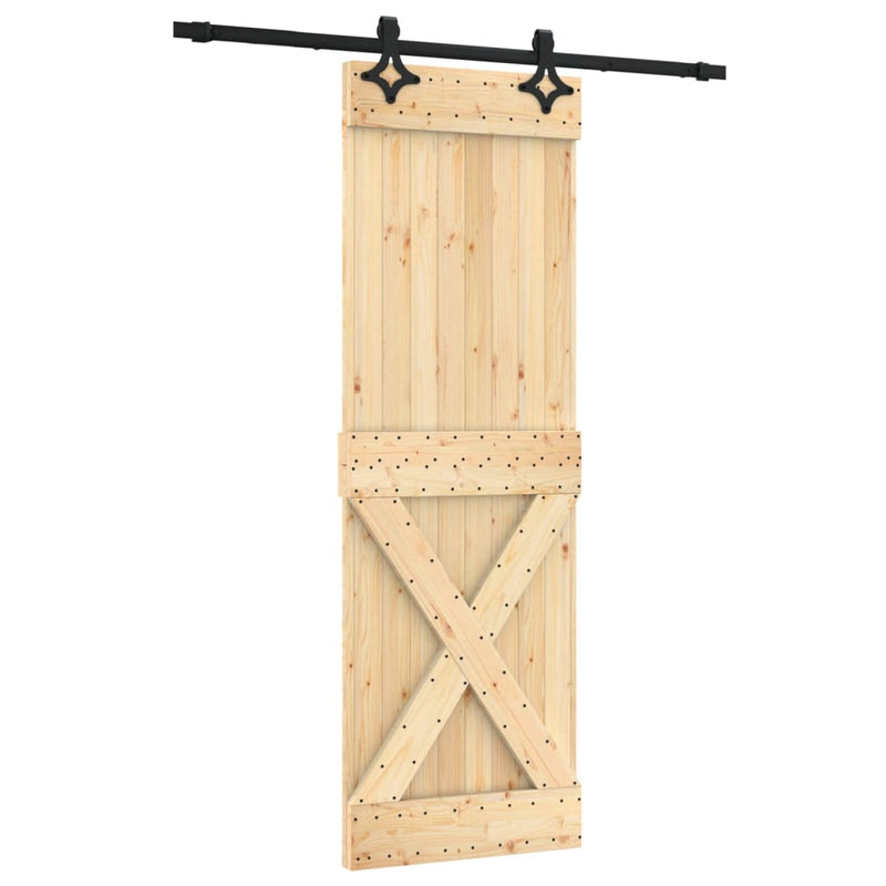 vidaXL tömör fenyőfa tolóajtó fémszerelék szettel 70 x 210 cm