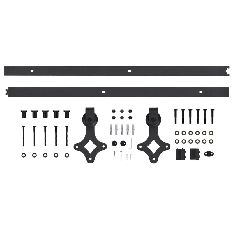 vidaXL tömör fenyőfa tolóajtó fémszerelék szettel 95 x 210 cm