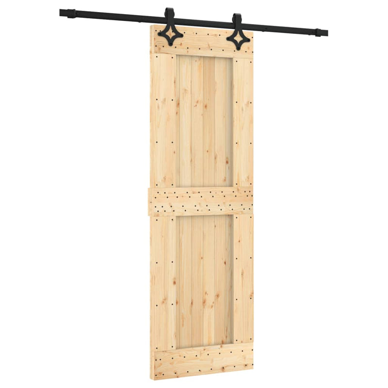 vidaXL tömör fenyőfa tolóajtó fémszerelék szettel 70 x 210 cm