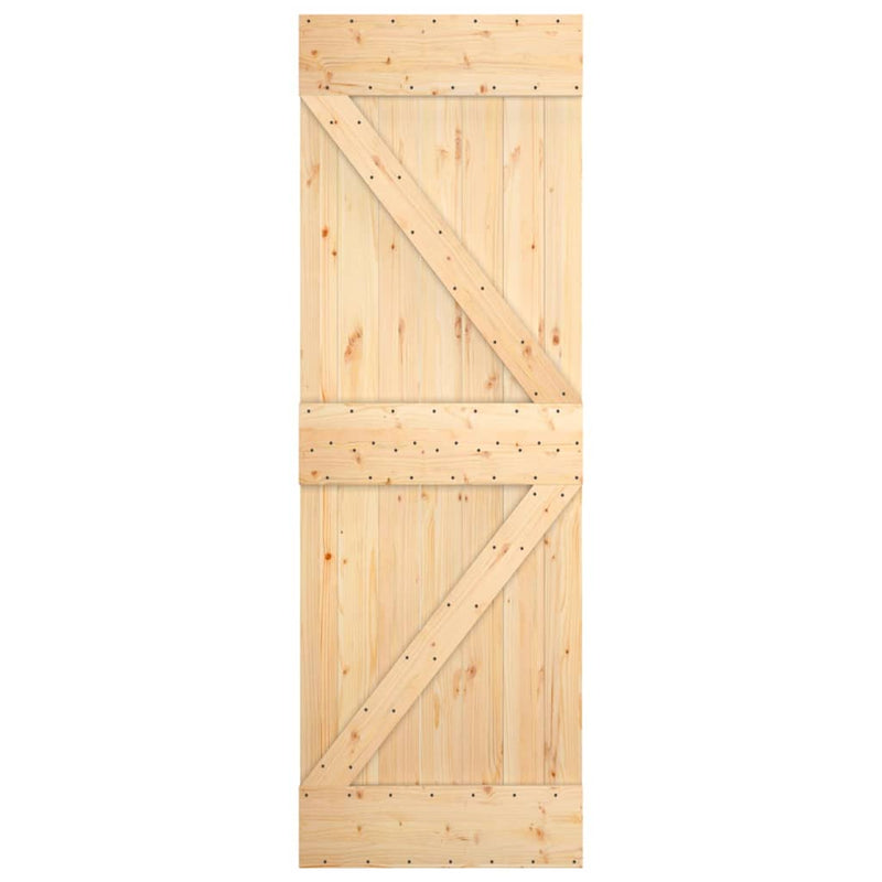vidaXL tömör fenyőfa tolóajtó fémszerelék-szettel 70 x 210 cm