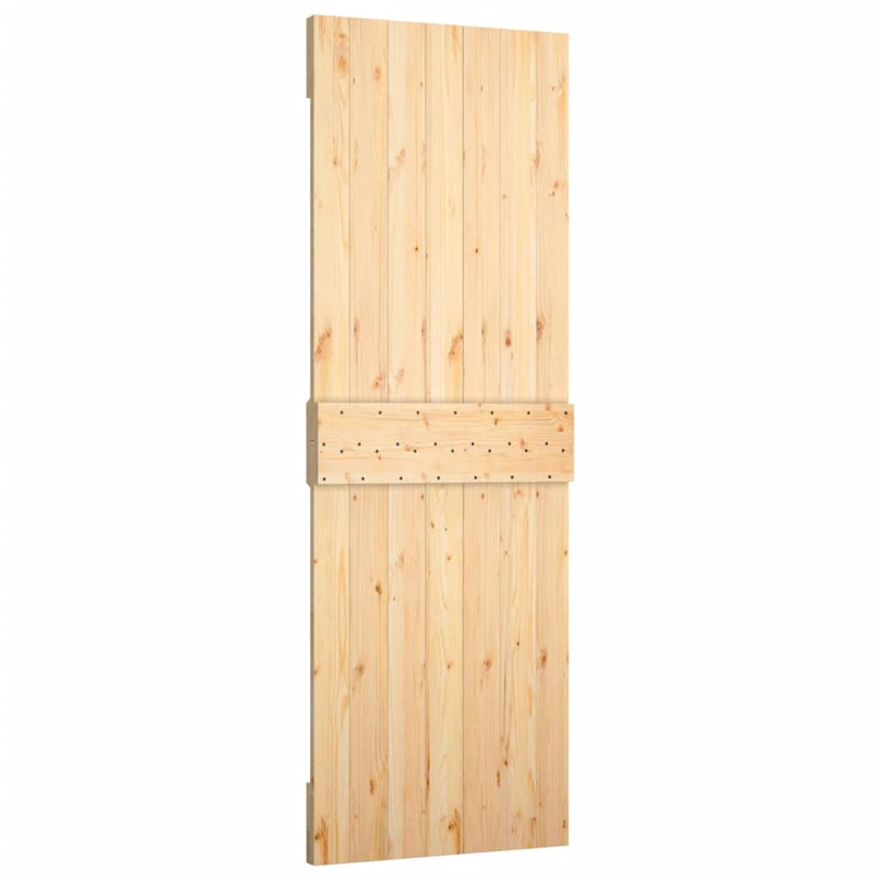 vidaXL tömör fenyőfa tolóajtó fémszerelék-szettel 70 x 210 cm