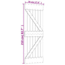 vidaXL tömör fenyőfa tolóajtó fémszerelék-szettel 70 x 210 cm