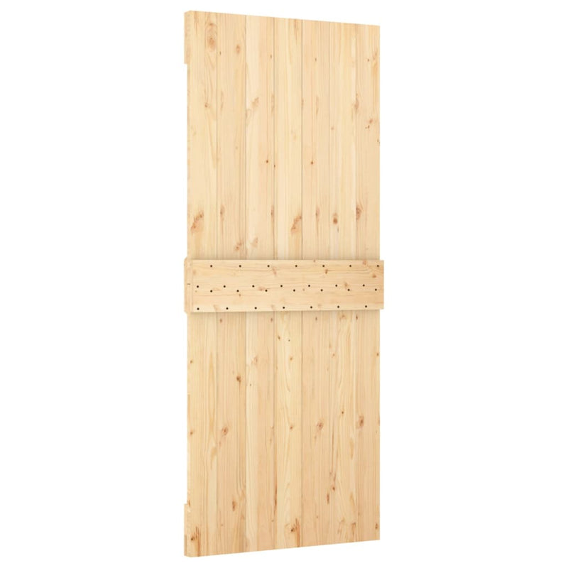 vidaXL tömör fenyőfa tolóajtó fémszerelék szettel 80 x 210 cm