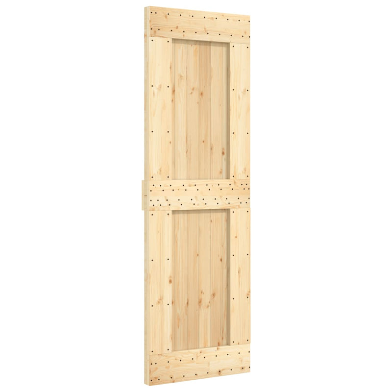 vidaXL tömör fenyőfa tolóajtó fémszerelék szettel 70 x 210 cm