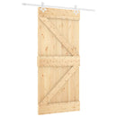 vidaXL tömör fenyőfa tolóajtó fémszerelék szettel 100 x 210 cm