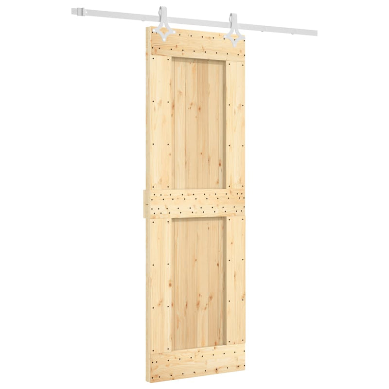 vidaXL tömör fenyőfa tolóajtó fémszerelékszettel 70 x 210 cm