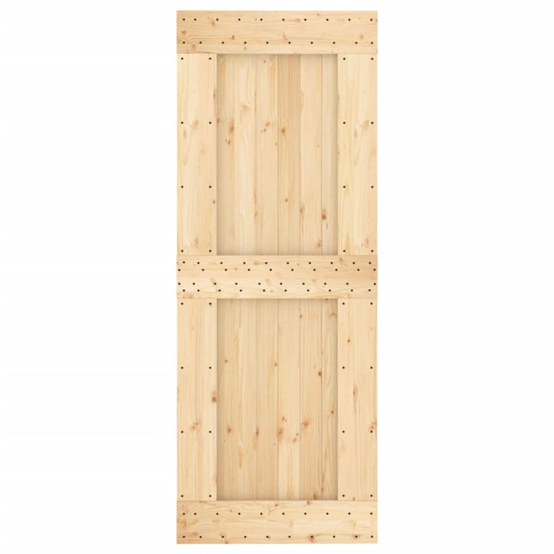 vidaXL tömör fenyőfa tolóajtó fémszerelékszettel 85x210 cm