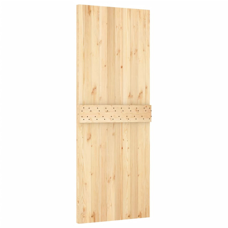 vidaXL tömör fenyőfa tolóajtó fémszerelékszettel 85x210 cm