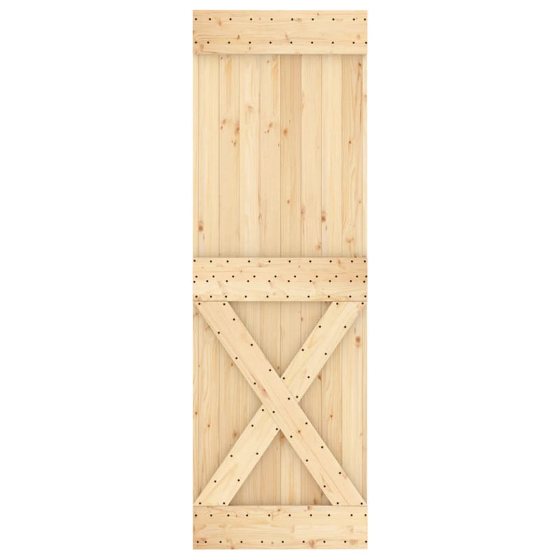 vidaXL tömör fenyőfa tolóajtó fémszerelékszettel 70 x 210 cm