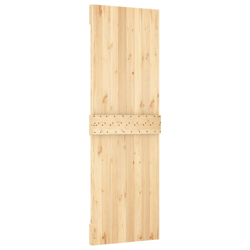 vidaXL tömör fenyőfa tolóajtó fémszerelékszettel 70 x 210 cm