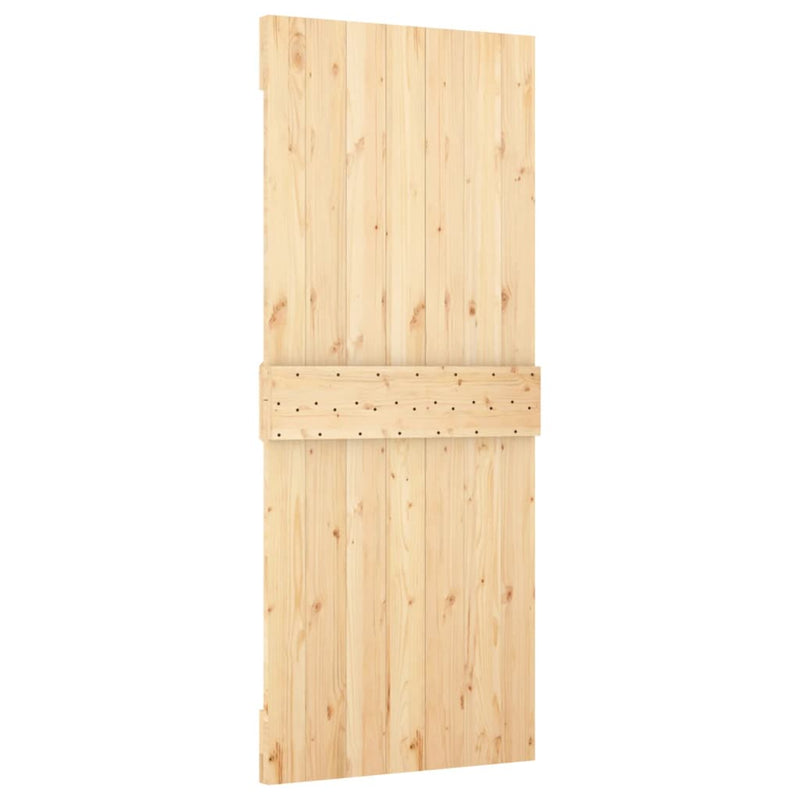 vidaXL tömör fenyőfa tolóajtó fémszerelék szettel 80 x 210 cm