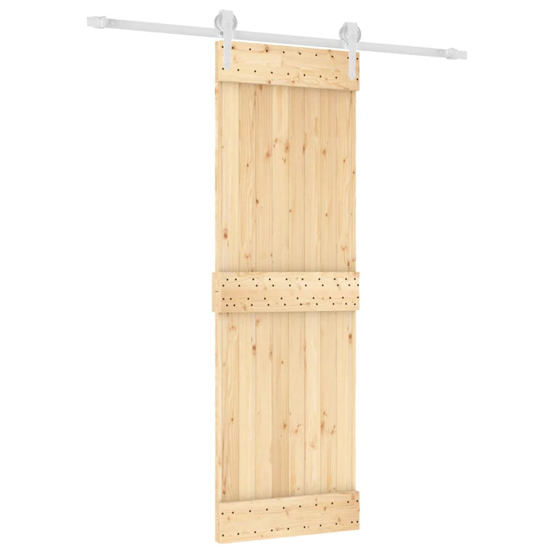 vidaXL tömör fenyőfa tolóajtó fémszerelék szettel 70 x 210 cm