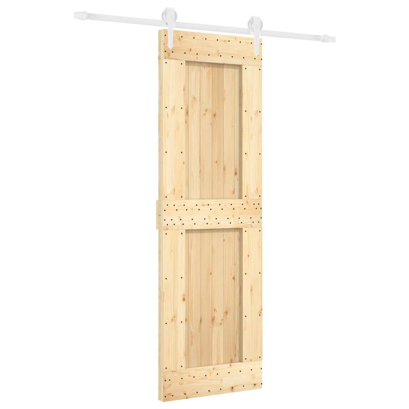 vidaXL tömör fenyőfa tolóajtó fémszerelék szettel 70 x 210 cm
