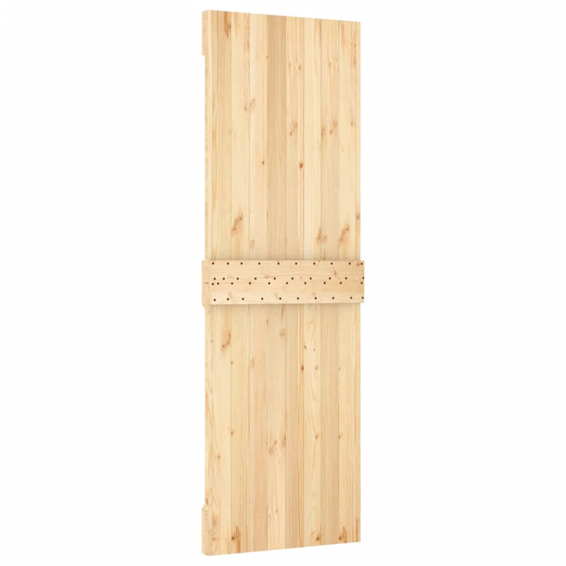 vidaXL tömör fenyőfa tolóajtó fémszerelék szettel 70 x 210 cm