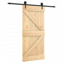 vidaXL tömör fenyőfa tolóajtó fémszerelék szettel 95 x 210 cm