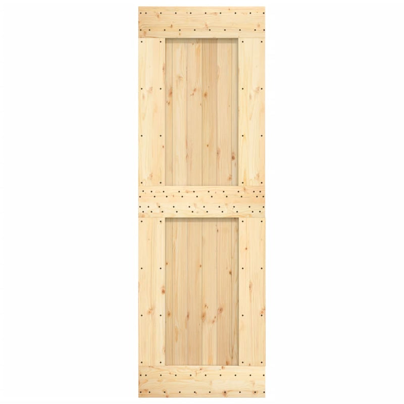 vidaXL tömör fenyőfa tolóajtó fémszerelék-szettel 70 x 210 cm