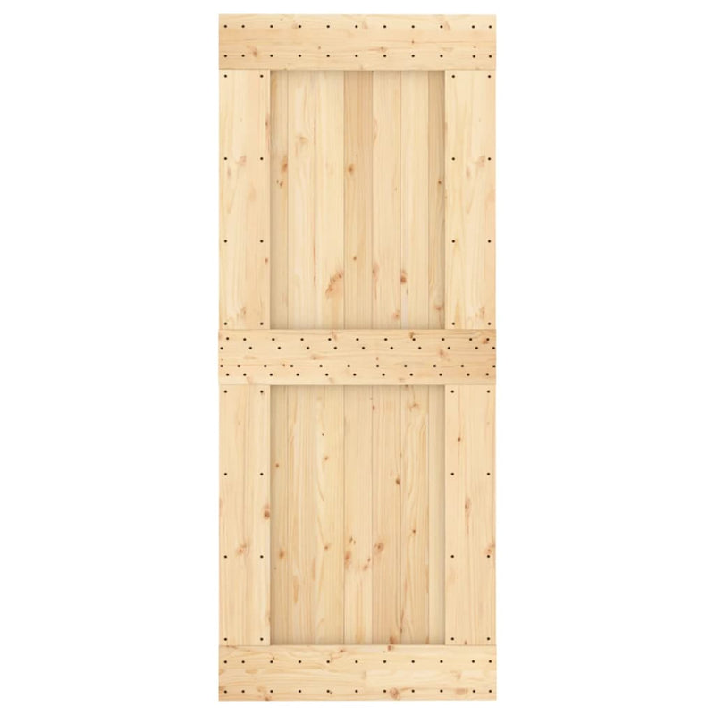 vidaXL tömör fenyőfa tolóajtó fémszerelék szettel 85x210 cm