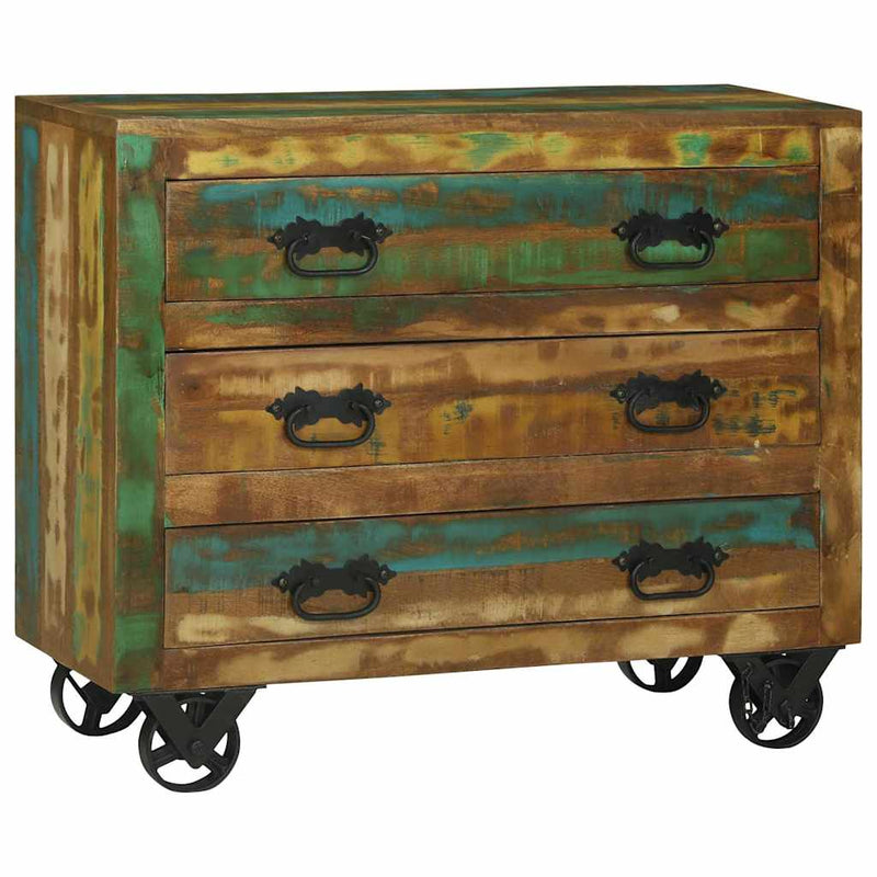 vidaXL Széf fiókkal Barna 80 x 30 x 65 cm Tömör újrahasznosított fa