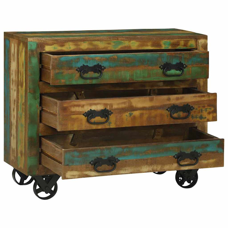 vidaXL Széf fiókkal Barna 80 x 30 x 65 cm Tömör újrahasznosított fa