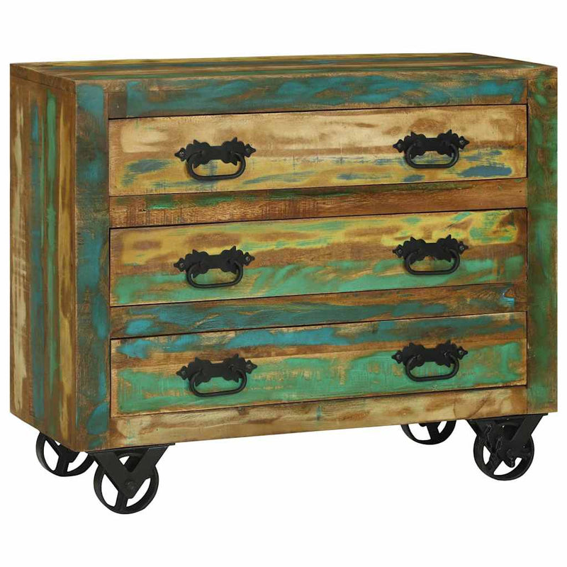 vidaXL Széf fiókkal Barna 80 x 30 x 65 cm Tömör újrahasznosított fa