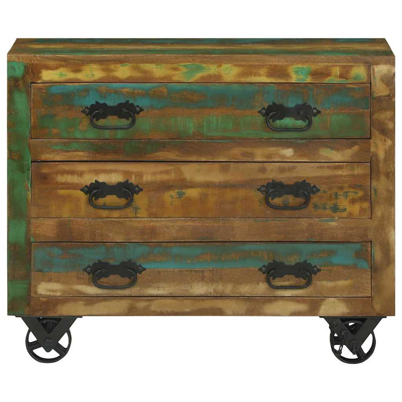 vidaXL Széf fiókkal Barna 80 x 30 x 65 cm Tömör újrahasznosított fa
