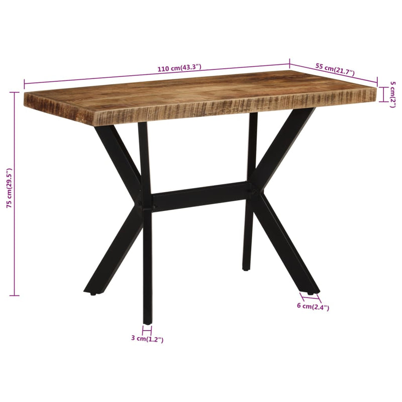 vidaXL tömör mangófa étkezőasztal 110 x 55 x 75 cm
