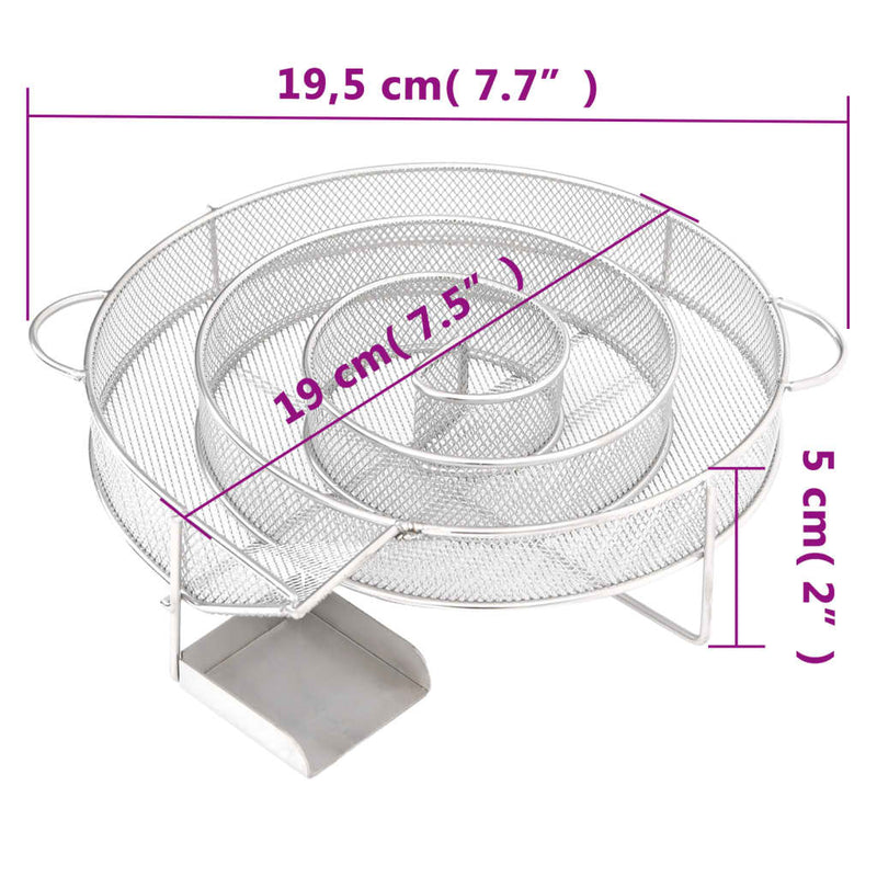 vidaXL kerek rozsdamentes acél hidegfüst-generátor 19,5 cm