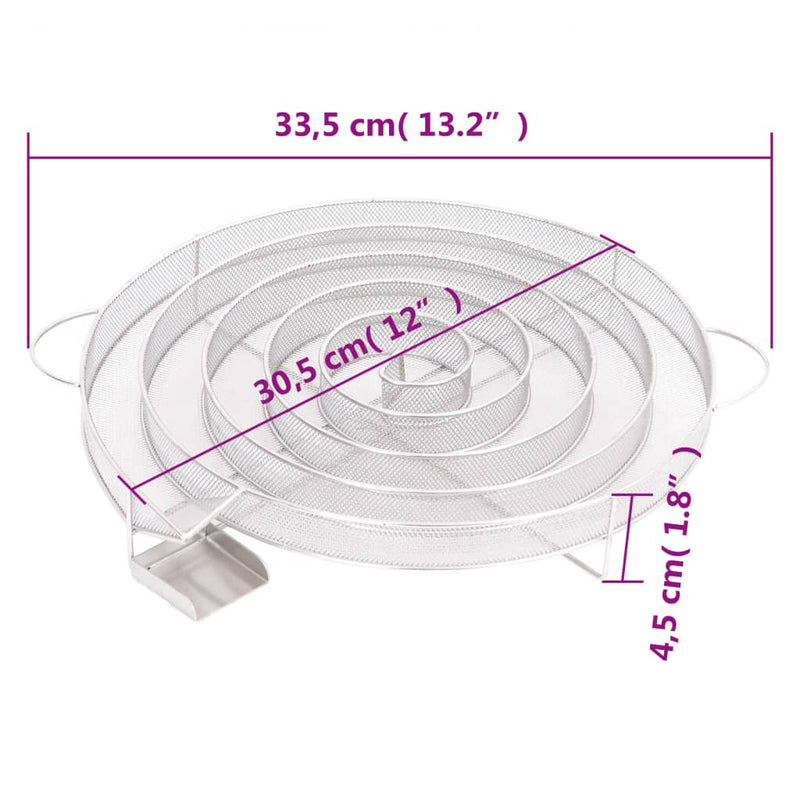 vidaXL kerek rozsdamentes acél hidegfüst-generátor 33,5 cm