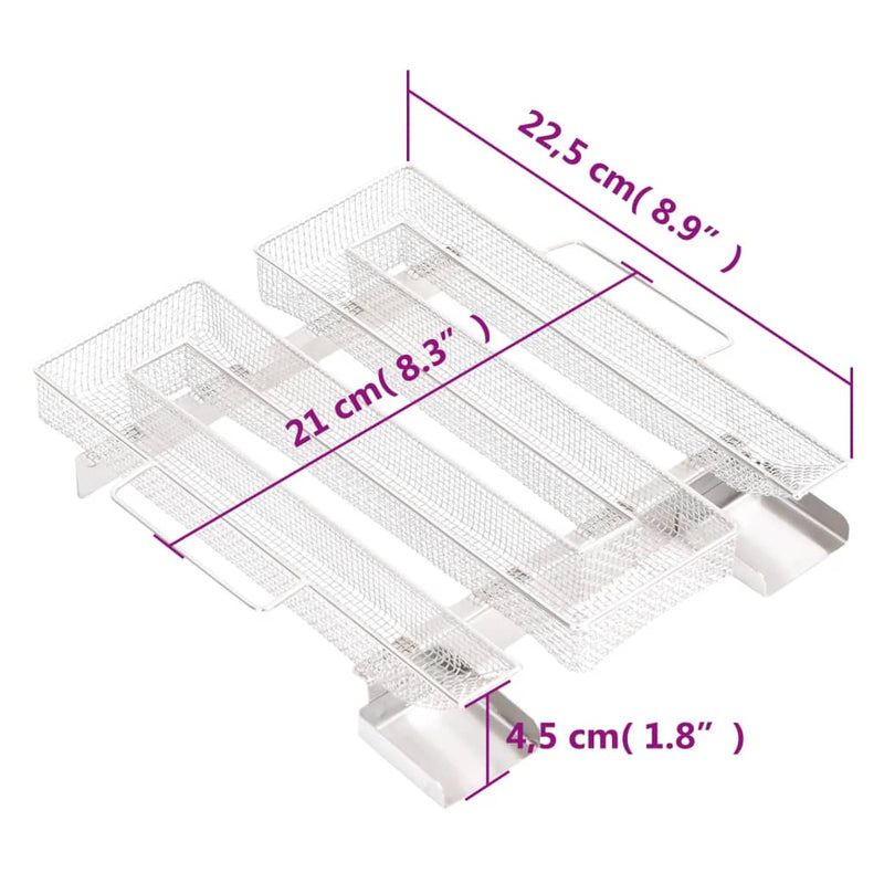 vidaXL 4 oldalas rozsdamentes acél hidegfüst-generátor 22,5 cm