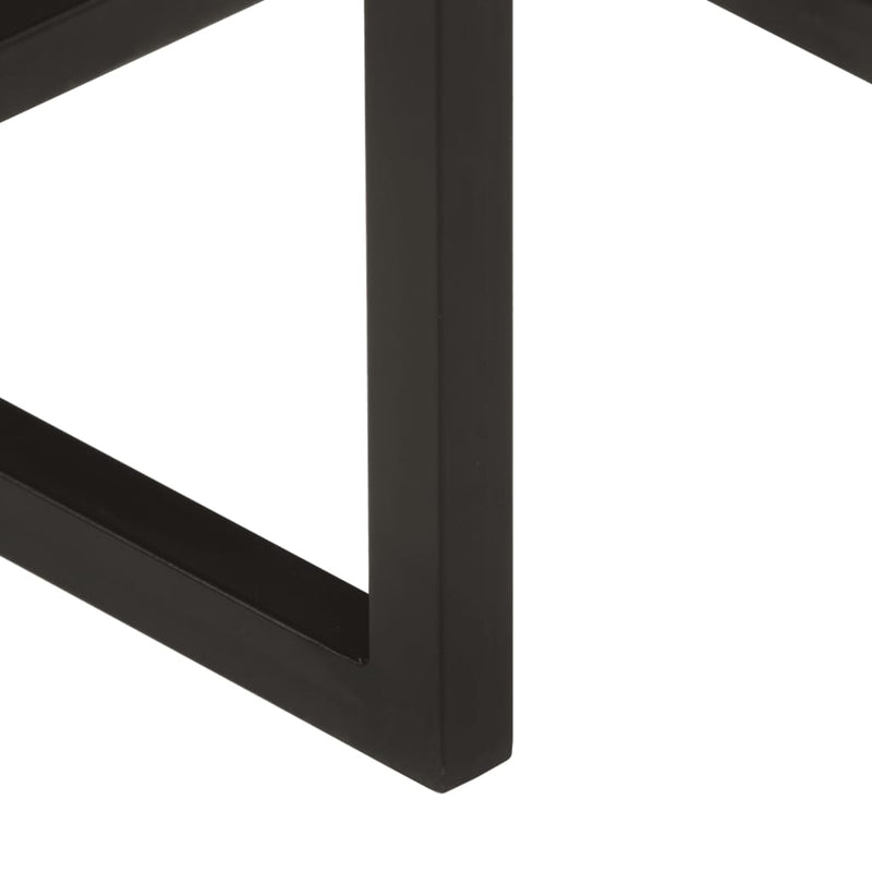 vidaXL 3 db tömör mangófa és vas egymásba helyezhető dohányzóasztal