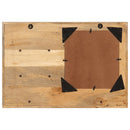 vidaXL üveg és tömör mangófa tükör polcokkal 80 x 8 x 55 cm