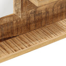 vidaXL üveg és tömör mangófa tükör polcokkal 80 x 8 x 55 cm