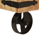 vidaXL tömör mangófa és vas ruhaállvány kerekekkel 90 x 35 x 190 cm