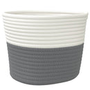 vidaXL 2 db szürke-fehér pamut tárolókosár Ø24 x 18 cm