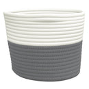 vidaXL 2 db szürke-fehér pamut tárolókosár Ø24 x 18 cm