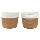 vidaXL 2 db barna és fehér pamut tárolókosár Ø24 x 18 cm
