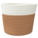 vidaXL 2 db barna és fehér pamut tárolókosár Ø24 x 18 cm