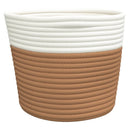 vidaXL 2 db barna és fehér pamut tárolókosár Ø24 x 18 cm