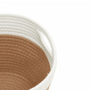 vidaXL 2 db barna és fehér pamut tárolókosár Ø24 x 18 cm