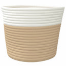 vidaXL 2 db bézs és fehér pamut tárolókosár Ø24 x 18 cm