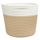 vidaXL 2 db bézs és fehér pamut tárolókosár Ø24 x 18 cm