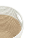 vidaXL 2 db bézs és fehér pamut tárolókosár Ø24 x 18 cm
