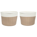 vidaXL 2 db barna és fehér pamut tárolókosár Ø24 x 18 cm